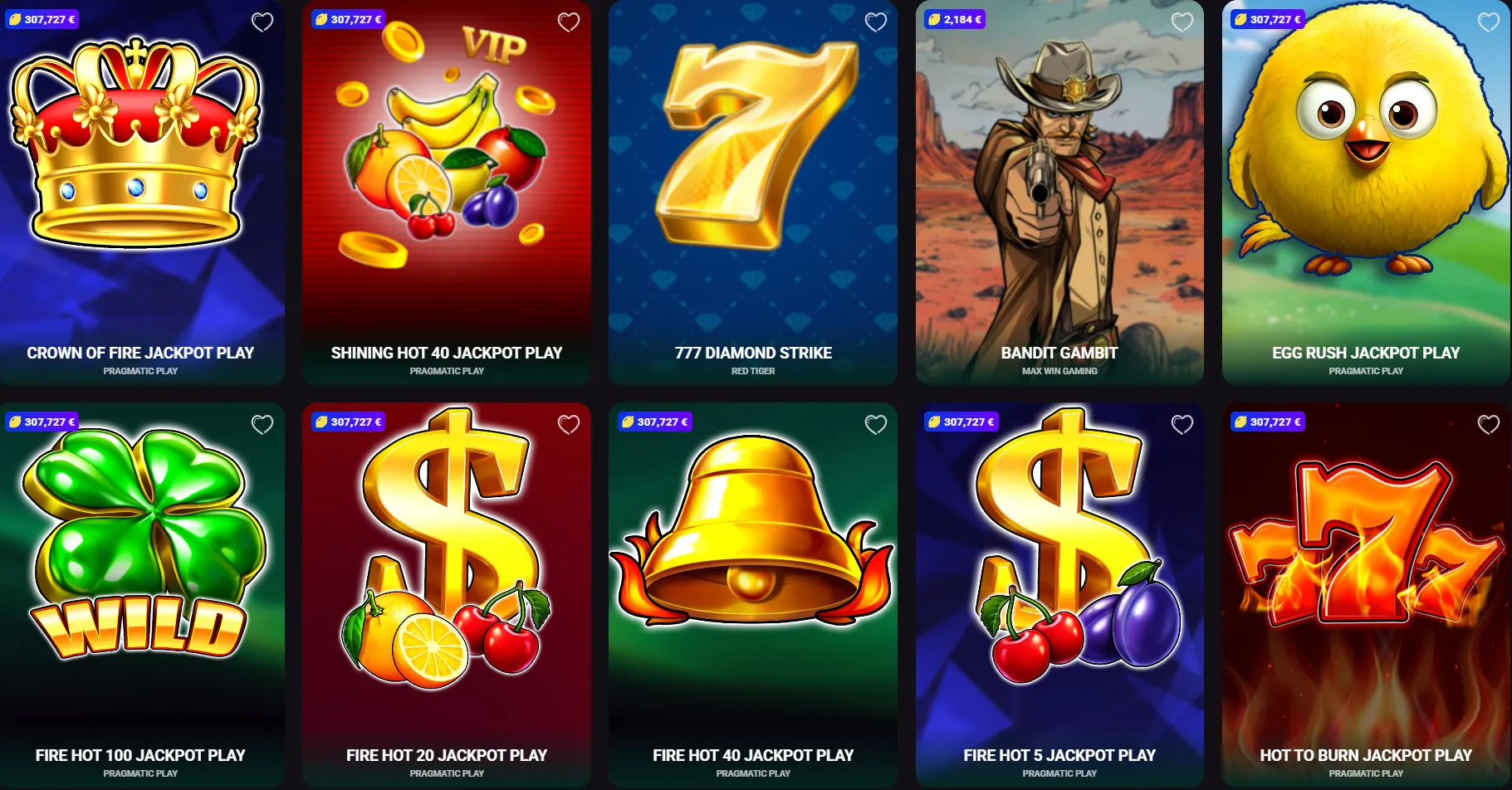 winzoria casino jackpots